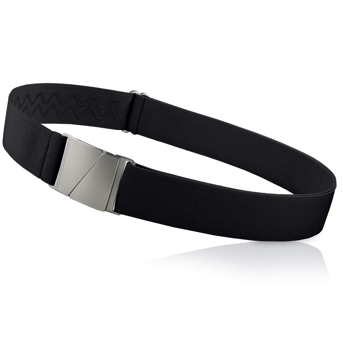 ONE-BELT No Show Invisible Elastic Belt 1.5" Adjustable Fits Waist Up to 50" Black - main product image