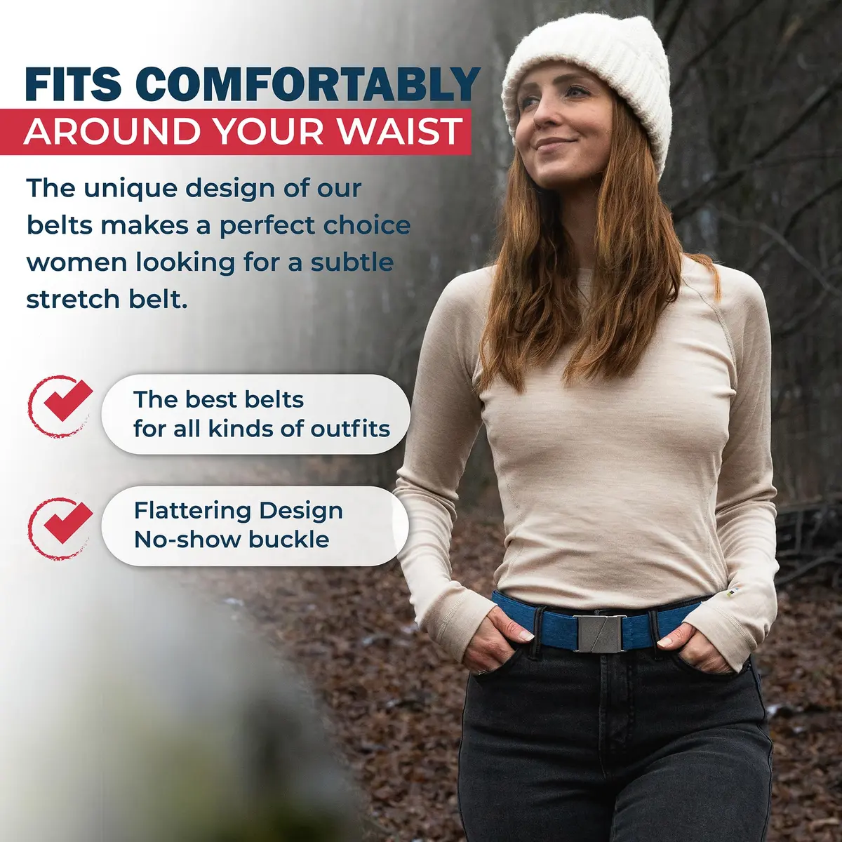 ONE-BELT No Show Invisible Elastic Belt for Women & Men 1.5 inch (3.8 cm) Pink | Adjustable, Non-Slip, Fits Waist Up to 50 Inch - view 4