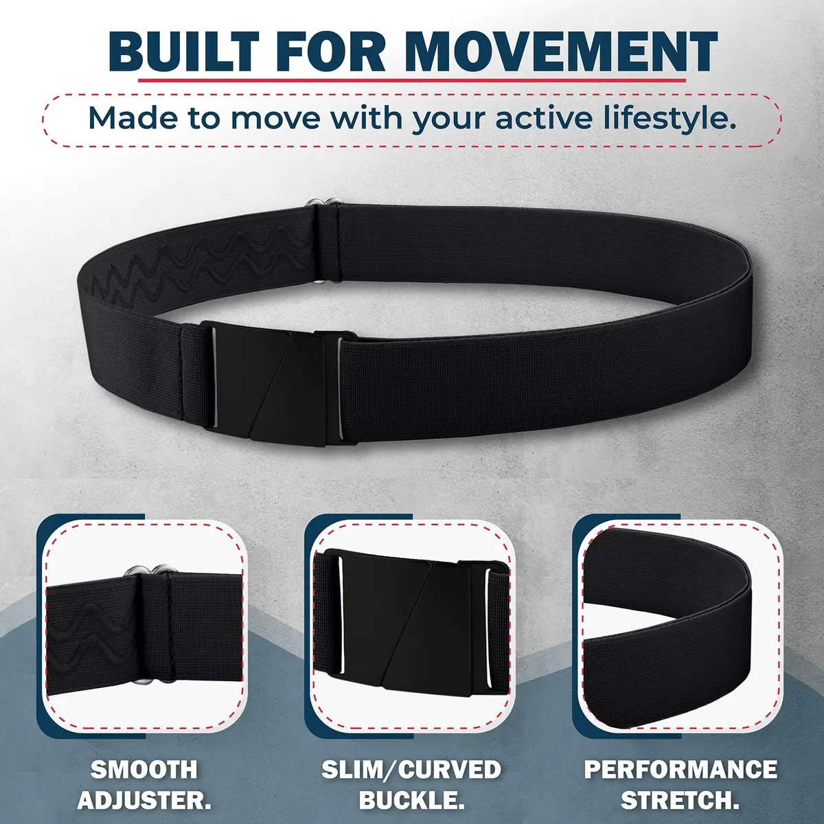 ONE-BELT No Show Invisible Elastic Belt for Women & Men 1.5 inch (3.8 cm) Pink | Adjustable, Non-Slip, Fits Waist Up to 50 Inch - view 5