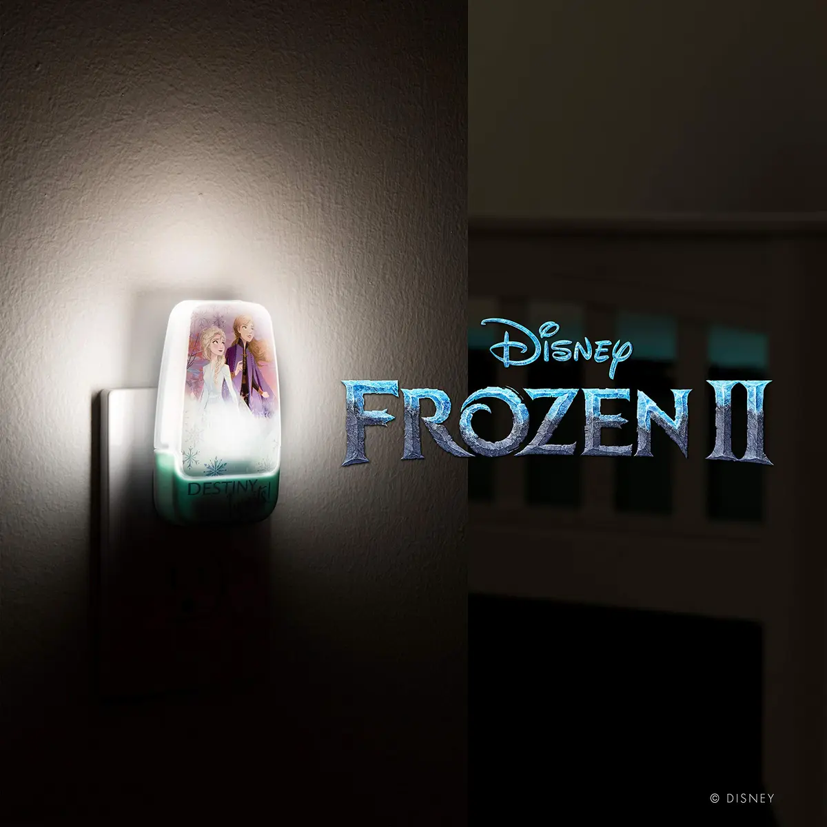 Disney Frozen 45670 LED Night Light, Anna & Elsa, Plug-in | Light-Sensing, Energy-Efficient - view 2