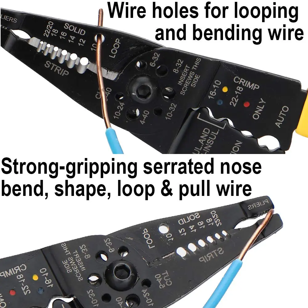 DOWELL 8-Inch Wire Stripper Cutter Crimper 10-22 AWG | Multifunction Tool for Electrical Wiring - view 7