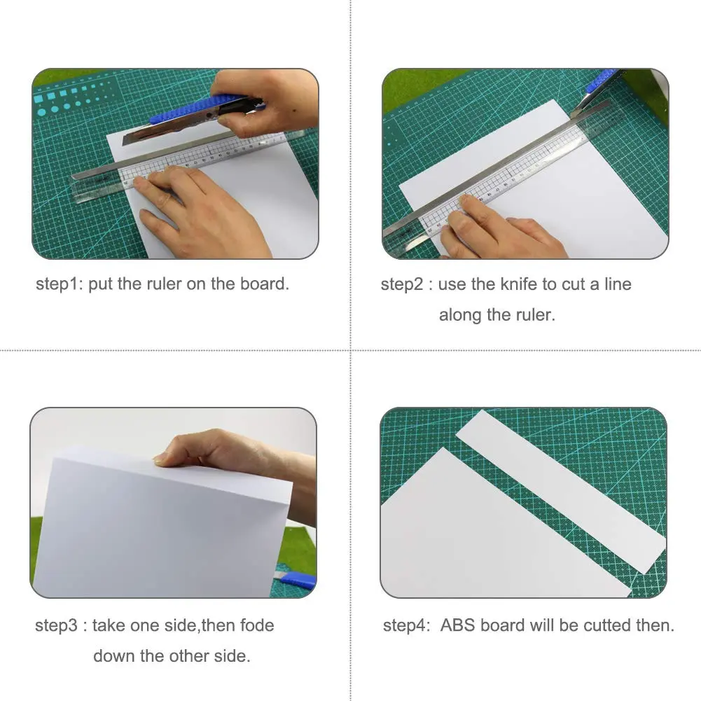 Evemodel White ABS Sheets 4pcs 1mm Thickness 200mm x 250mm | Model Train & Building Use - view 4