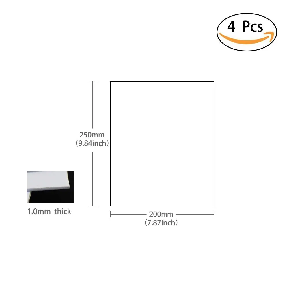 Evemodel White ABS Sheets 4pcs 1mm Thickness 200mm x 250mm | Model Train & Building Use - view 5