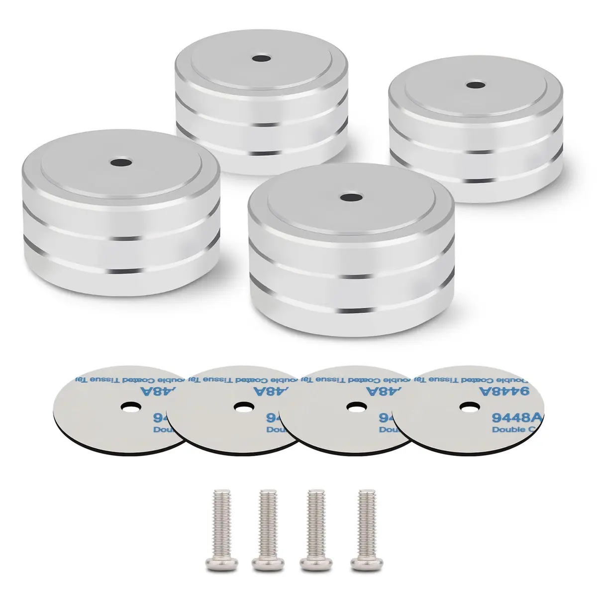 Monosaudio Silver 4pcs CE_ACCESSORY Load 400KG Anti Vibration Pads 40 x 20mm - main product image