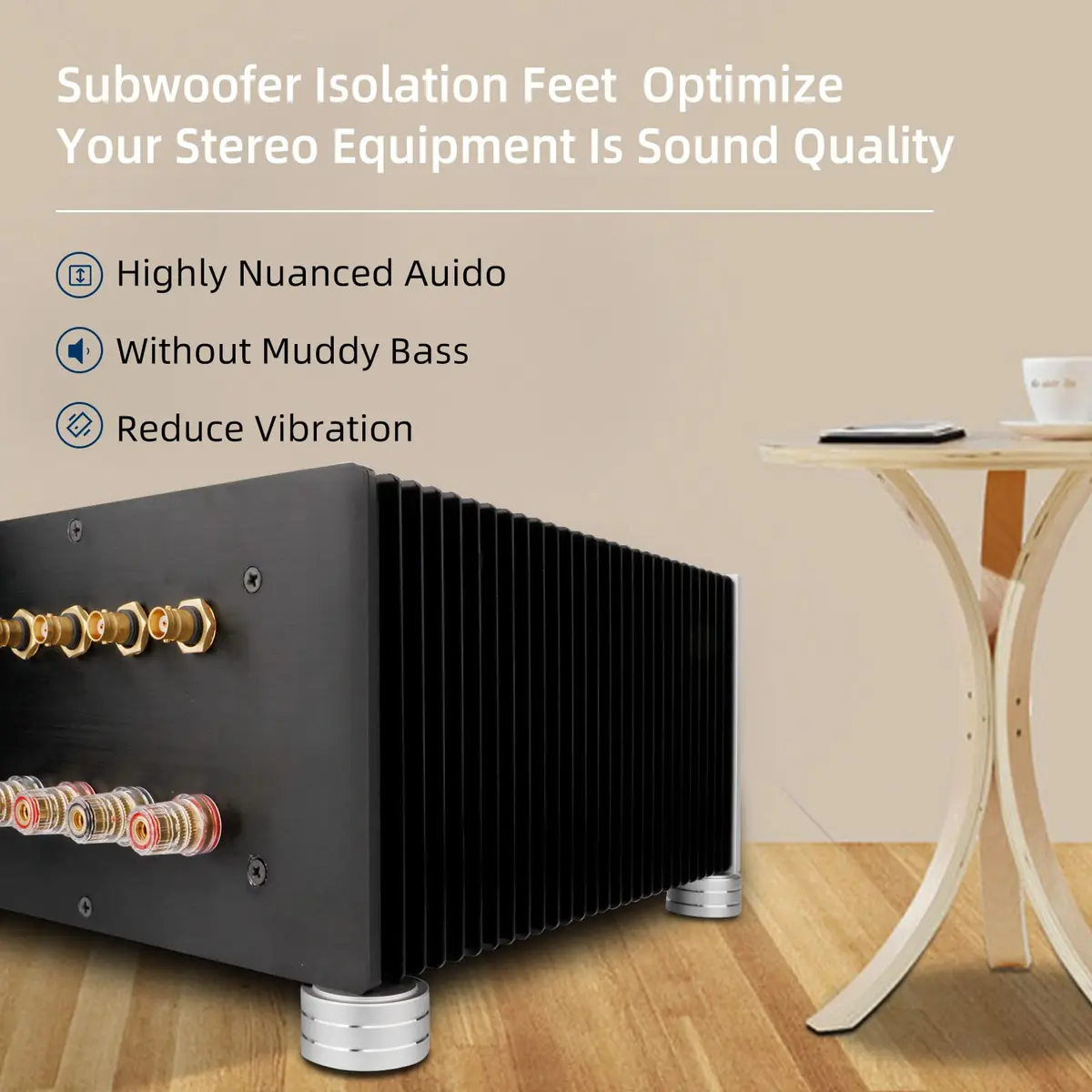 Monosaudio Silver 4pcs CE_ACCESSORY Load 400KG Anti Vibration Pads 40 x 20mm - view 2