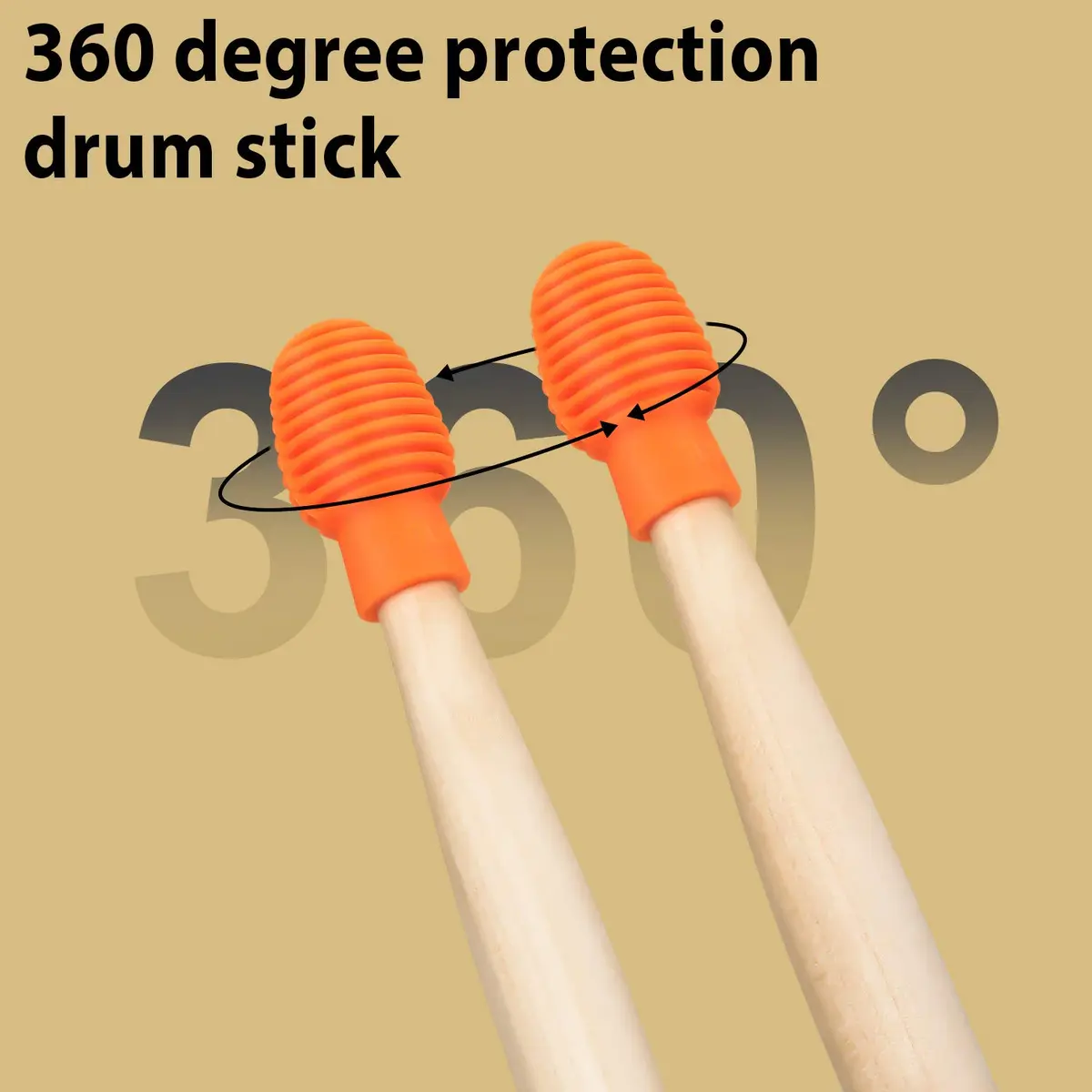 Frienda 4 pcs Silicone Drumstick Dampeners Orange | Practice Noise-Free Tips for Drummers - view 6