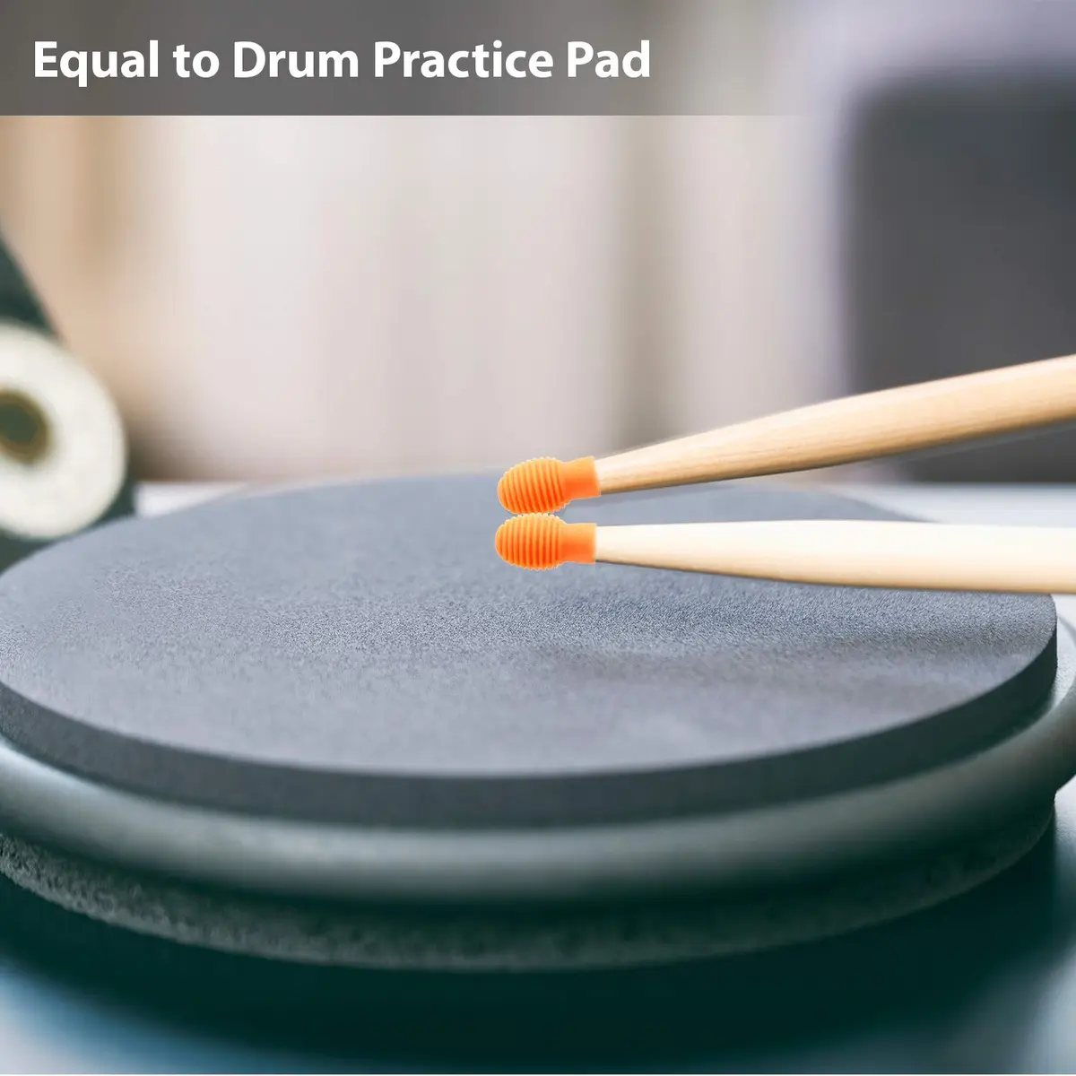 Frienda 4 pcs Silicone Drumstick Dampeners Orange | Practice Noise-Free Tips for Drummers - view 3