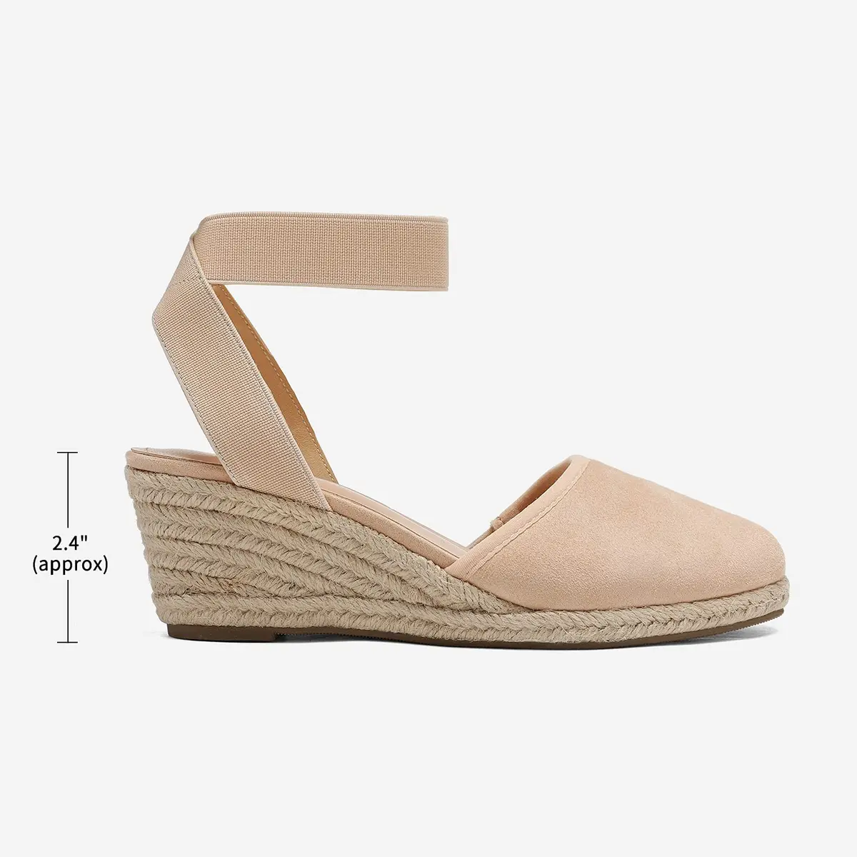 DREAM PAIRS Women's Ankle Strap Wedge Sandals Size 11 Nude | 6.1 cm (2.4 Inch) Wedge Heel - view 5