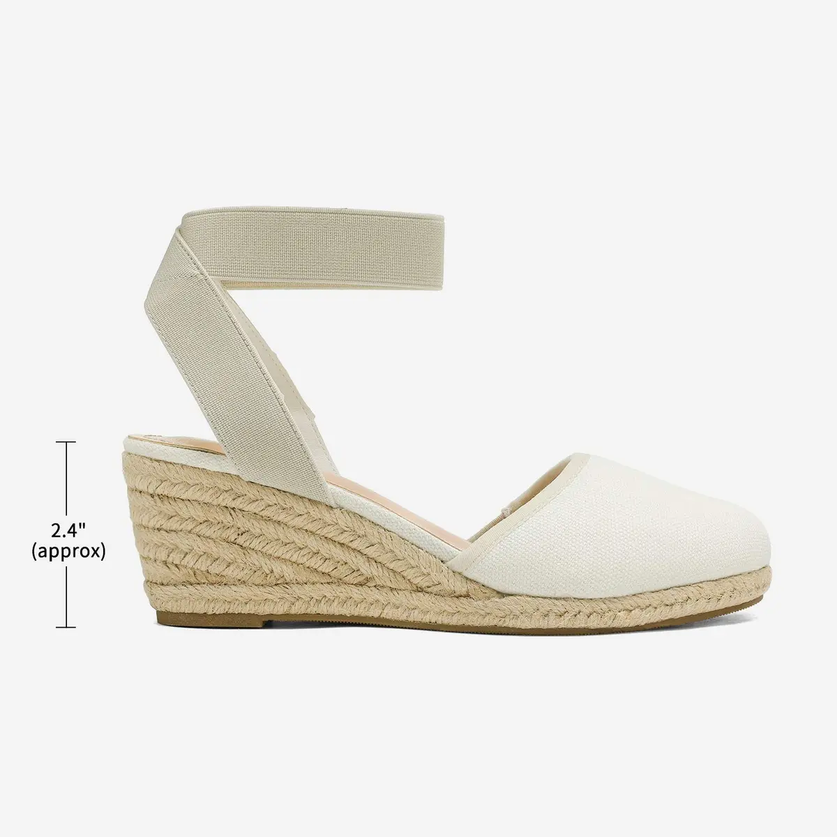 DREAM PAIRS Women's Ankle Strap Wedge Sandals, Size 9.5 (2.4 inch heel) Beige/White | Comfortable & Stylish Summer Footwear - view 5