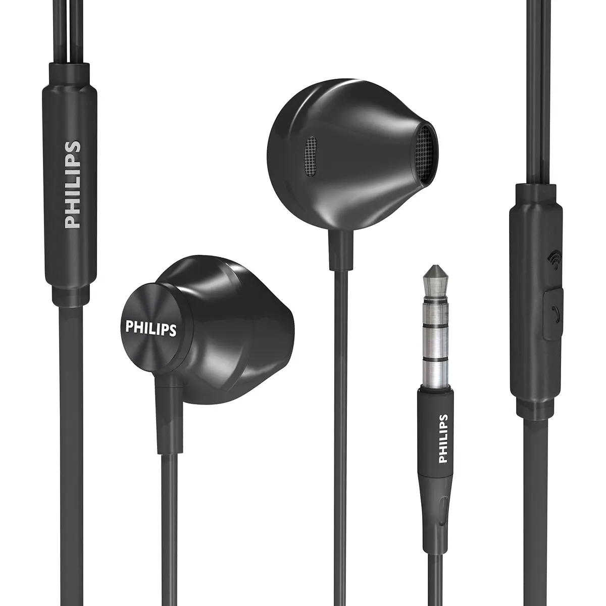 PHILIPS Wired Earbuds with Microphone, White | Ergonomic Comfort-Fit In-Ear Headphones with Mic for Cell Phones, Bass Clear Sound - main product image