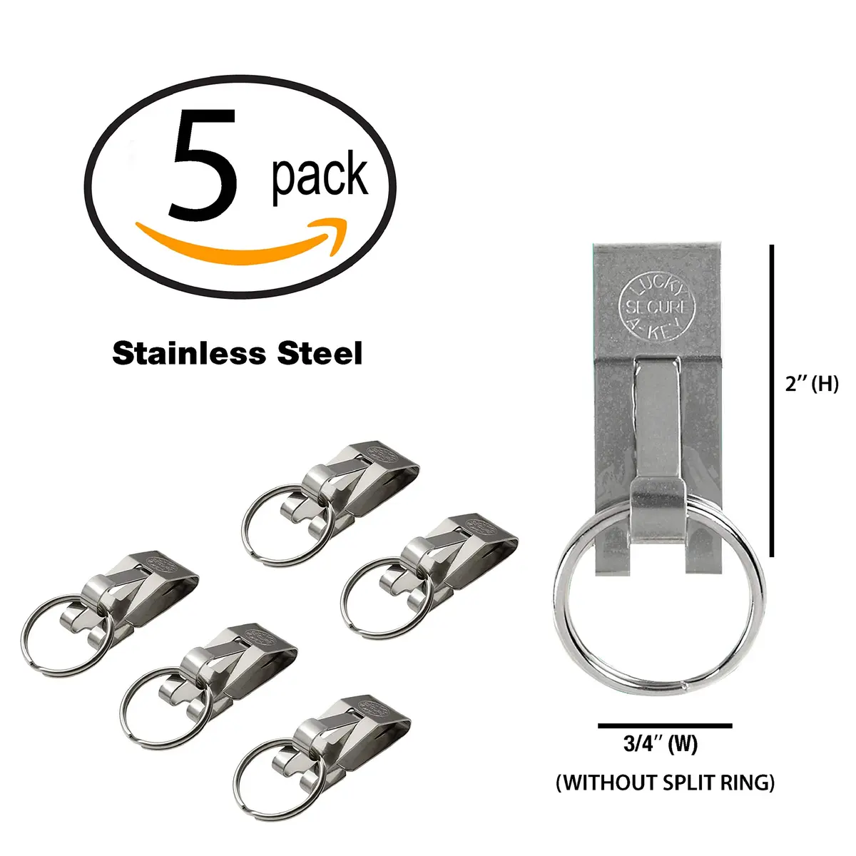 Lucky Line Secure-A-Key Slip On for Wide Belts 5 Pack | Secure Belt Key Clip (70-120c) - view 3