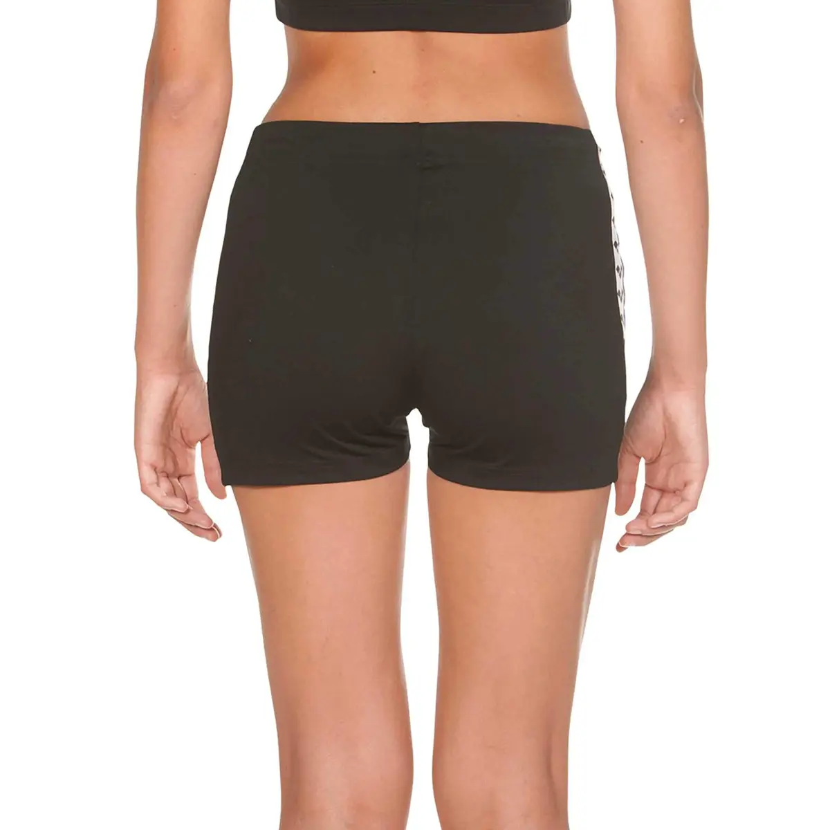 ARENA Women's Lorella Team Workout Gym Shorts, Black - White - Black (US), X-Large | Retro ’70s Style with Athletic Logo Stripes - view 4