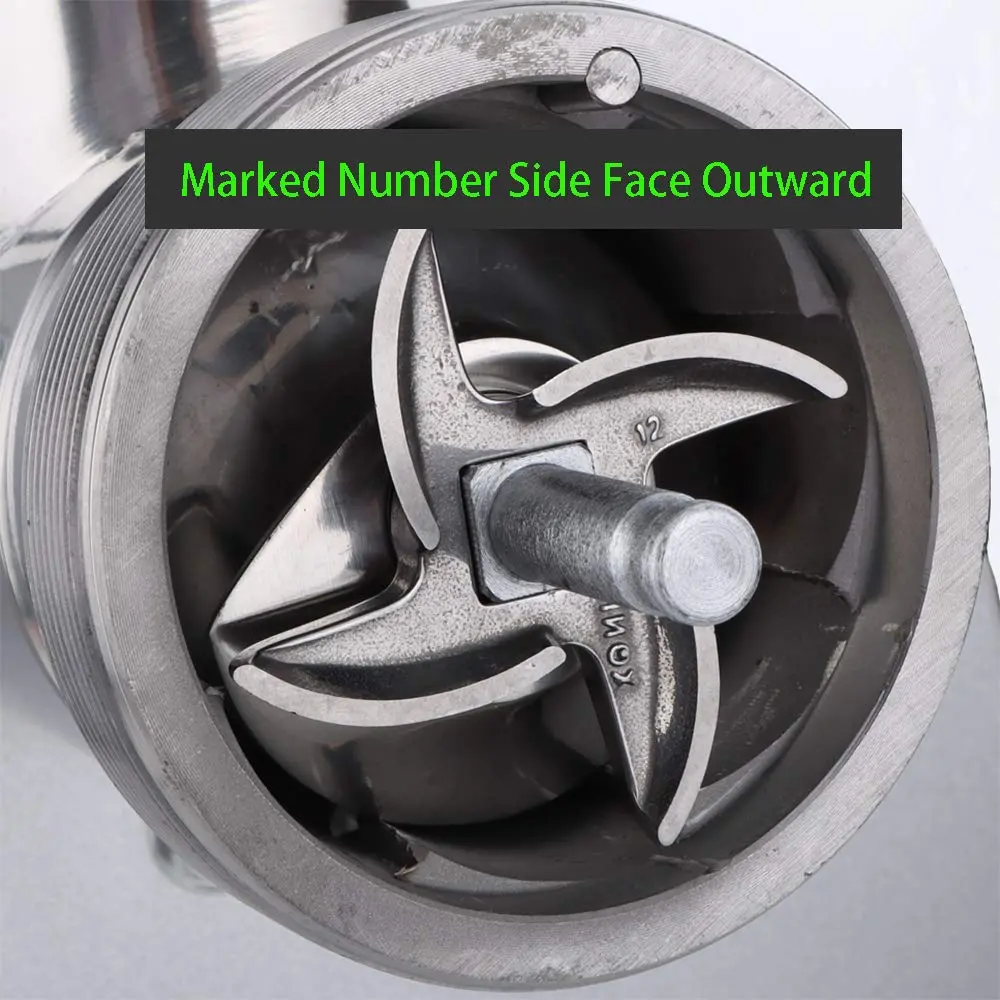 VTurboWay #12 Meat Grinder Blade 12mm (0.47") Stainless Steel Knife Cutter Replacement | Aftermarket Part for Common #12 Grinders - view 2