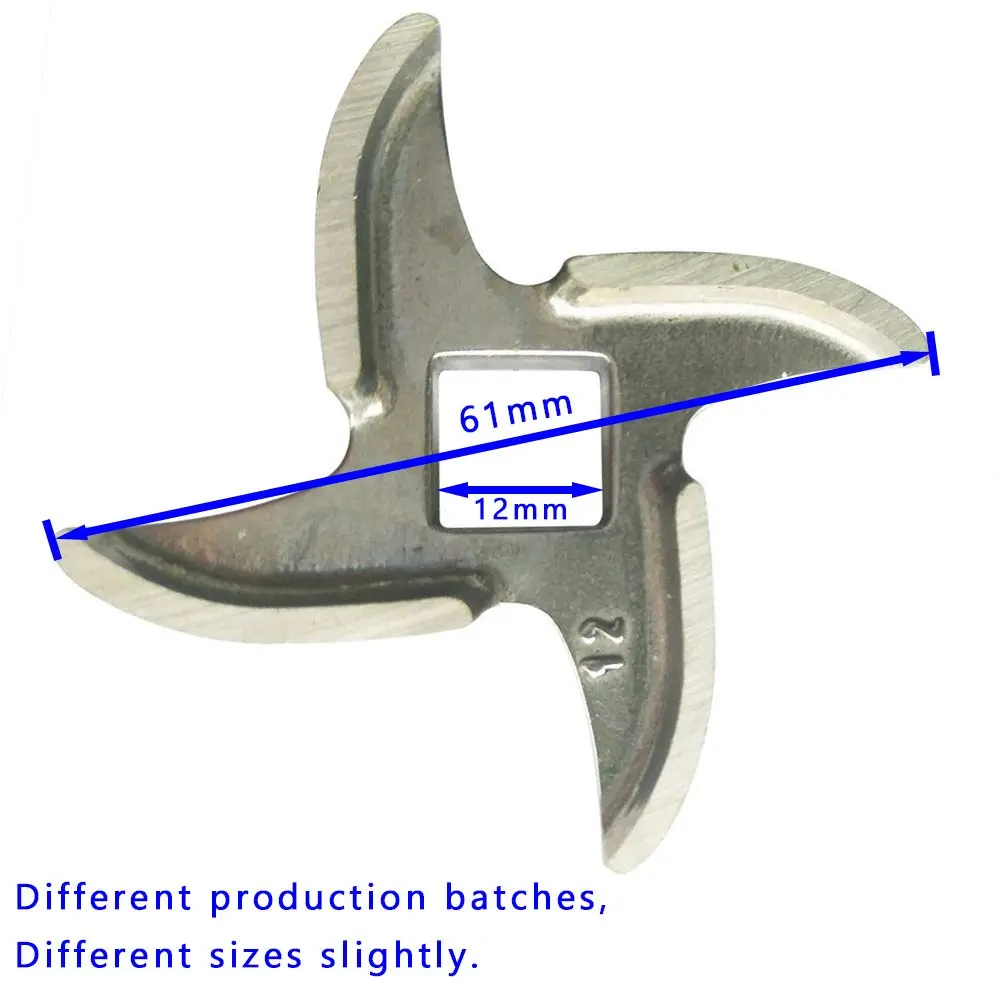 VTurboWay #12 Meat Grinder Blade 12mm (0.47") Stainless Steel Knife Cutter Replacement | Aftermarket Part for Common #12 Grinders - view 3