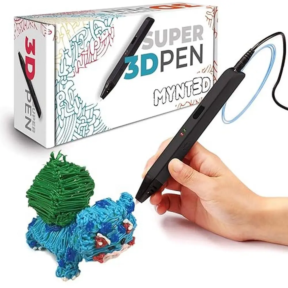MYNT3D Super 3D Pen, 1.75mm ABS & PLA Compatible | Ergonomic, Clog-Proof, 3 Colors - main product image