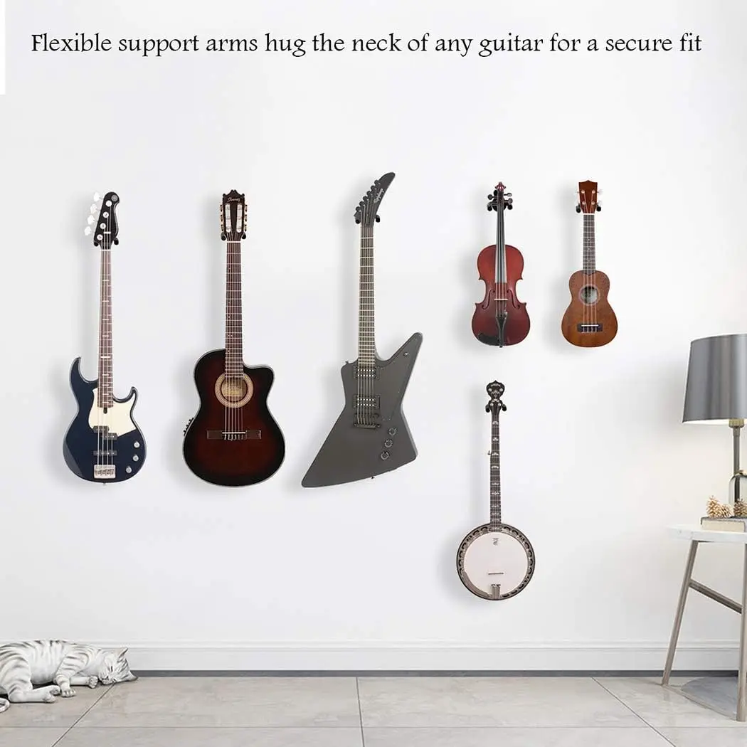Sound harbor Guitar Wall Mount Hanger for All Guitar Sizes | Deep 'U' Cradle for Secure Display (70-120 chars) - view 6