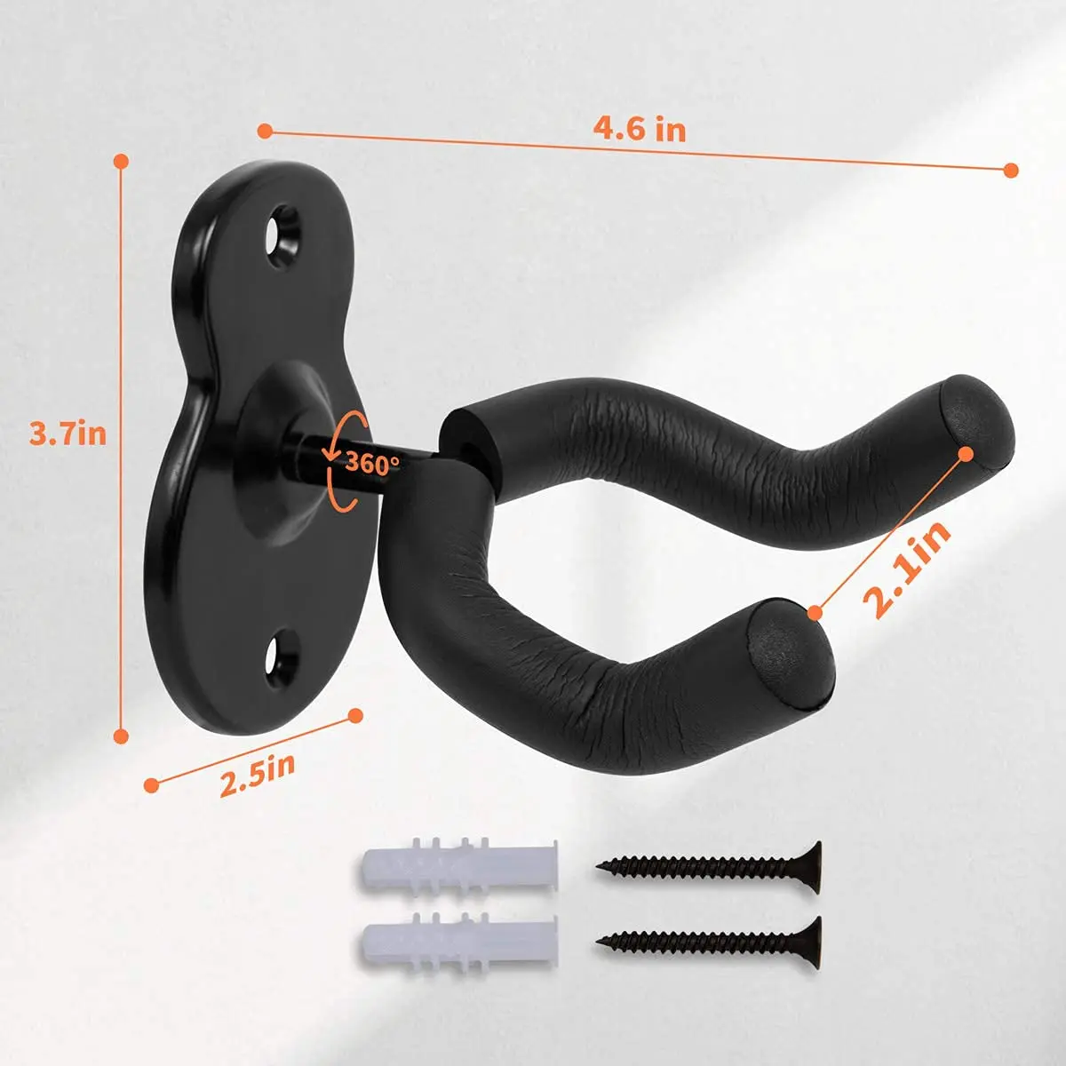 Sound harbor Guitar Wall Mount Hanger for All Guitar Sizes | Deep 'U' Cradle for Secure Display (70-120 chars) - view 3