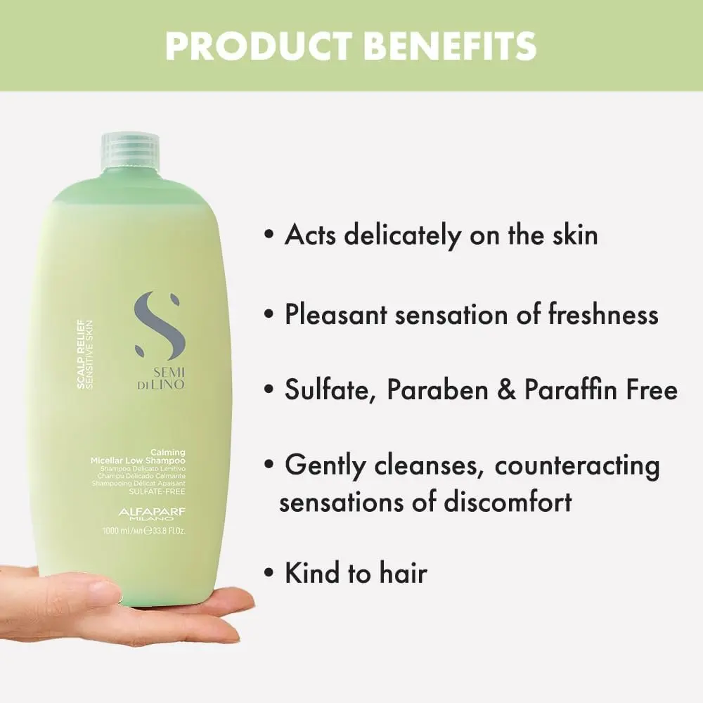 ALFAPARF MILANO Semi di Lino Scalp Sulfate Free Shampoo for Sensitive Skin | Calms & Revitalizes Sensitive Scalps (33.8 Fl Oz) - view 6