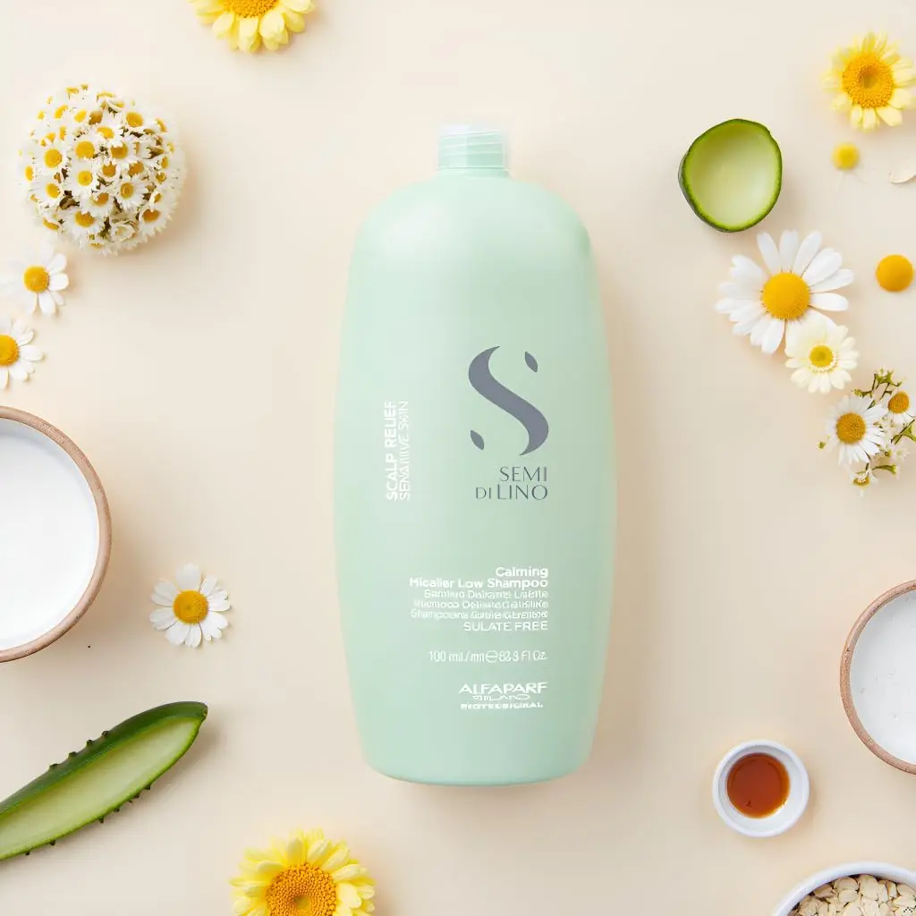 ALFAPARF MILANO Semi di Lino Scalp Sulfate Free Shampoo for Sensitive Skin | Calms & Revitalizes Sensitive Scalps (33.8 Fl Oz) - view 4