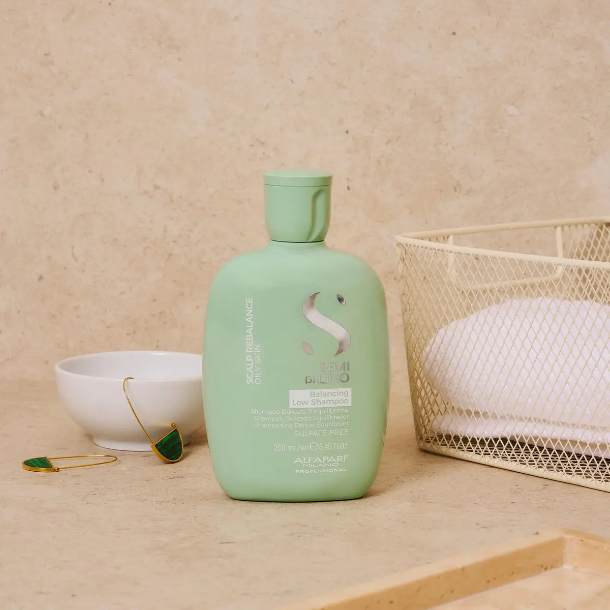 ALFAPARF MILANO Semi di Lino Scalp Sulfate Free Shampoo for Sensitive Skin | Gentle Micellar Cleanse, Soothes Itching, Supports Scalp Balance, Protects Color (8.45 Fl Oz) - view 2