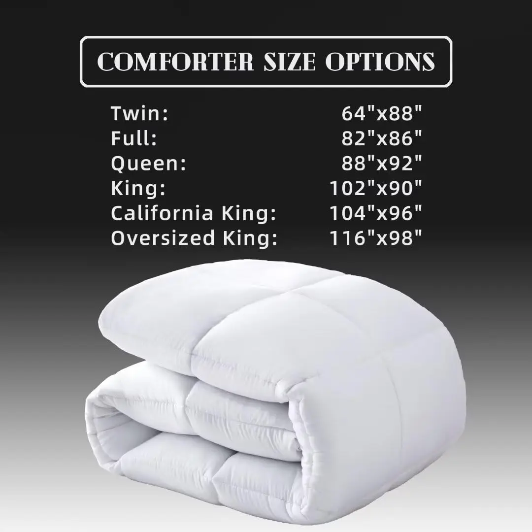 DOWNCOOL Comforters California King Size, White Duvet Insert, Lightweight | All-Season Down Alternative - view 5