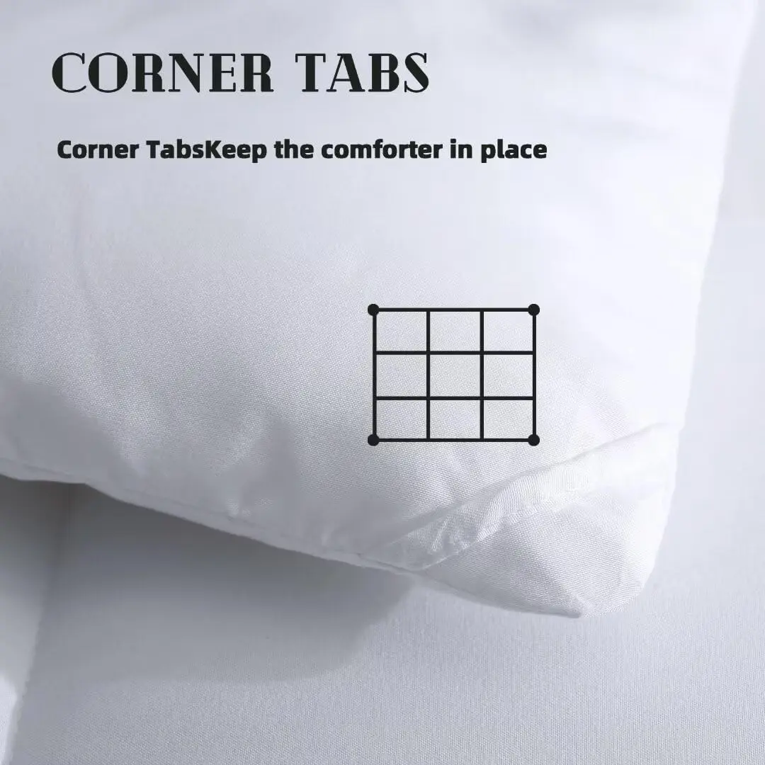 DOWNCOOL Comforters California King Size, White Duvet Insert, Lightweight | All-Season Down Alternative - view 3
