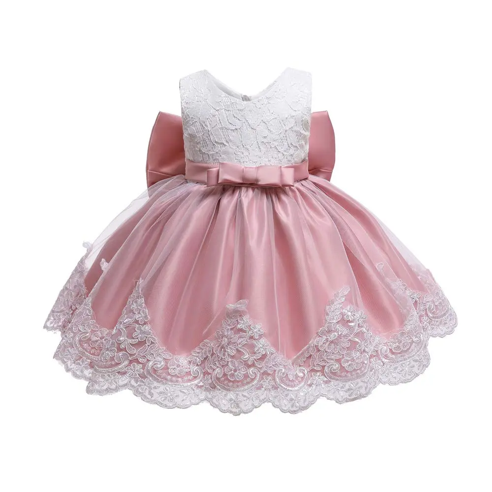 WZSYGDTC Baby Girl Christmas Easter Dress 3-6 Months | Formal Party Gown with Floral Embroidery - view 5