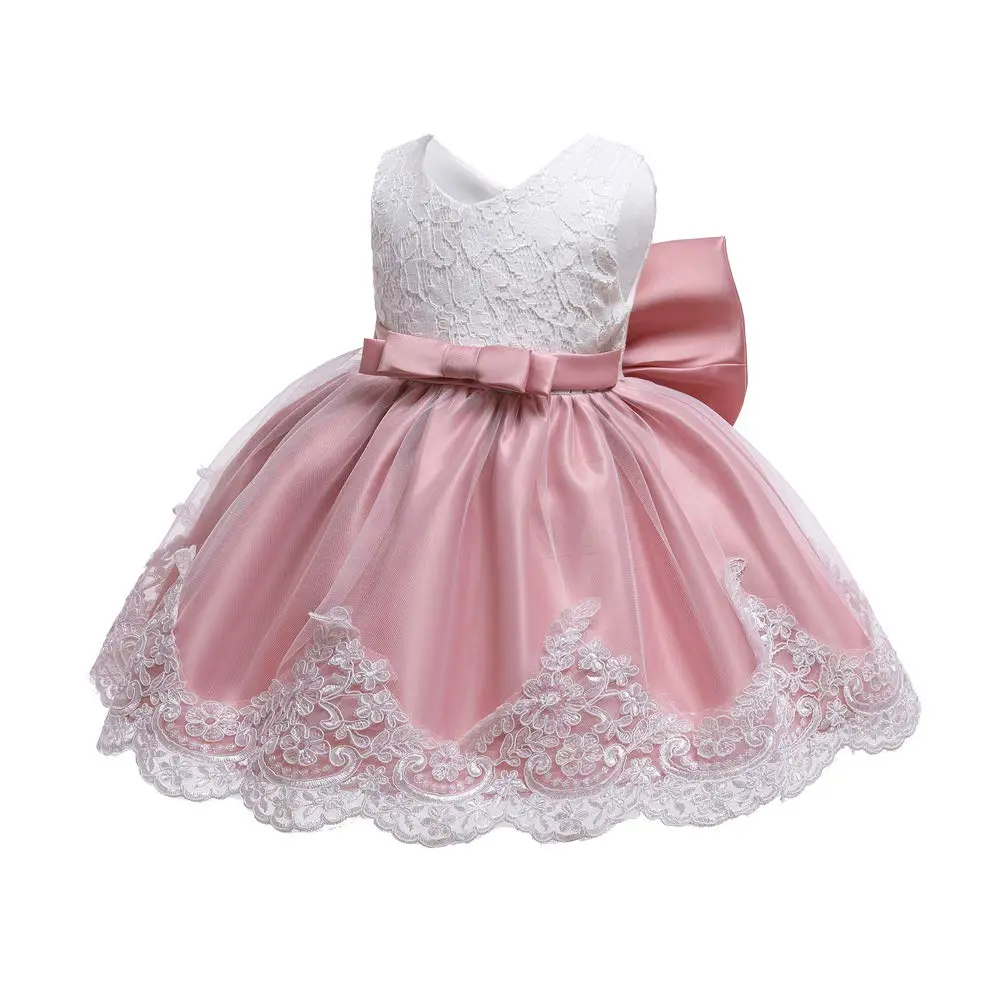 WZSYGDTC Baby Girl Christmas Easter Dress 3-6 Months | Formal Party Gown with Floral Embroidery - view 4