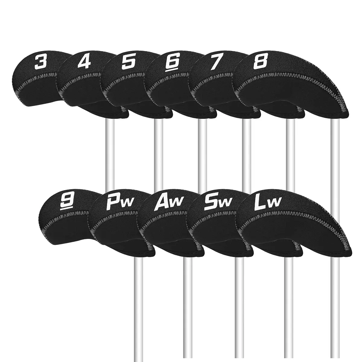 Craftsman Golf Black 11pcs Neoprene Iron Headcover Set with Large Club Number | Fits Driver, Fairway Wood, Hybrid, Iron Clubs - view 4