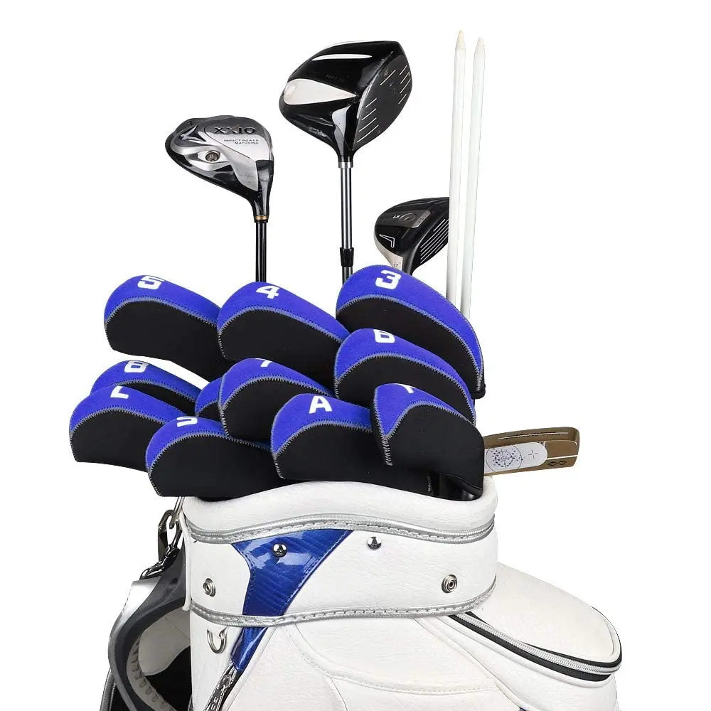 Craftsman Golf 11pcs Neoprene Iron Headcover Set with Large Numbers, Blue & Black | Protects Irons from Damage - view 2