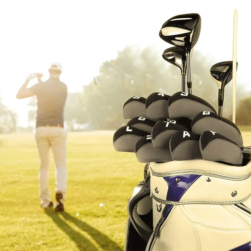 CRAFTSMAN GOLF Gray & Black 11pcs Neoprene Iron Headcover Set with Large Numbers | Protects Irons During Play & Travel - view 2