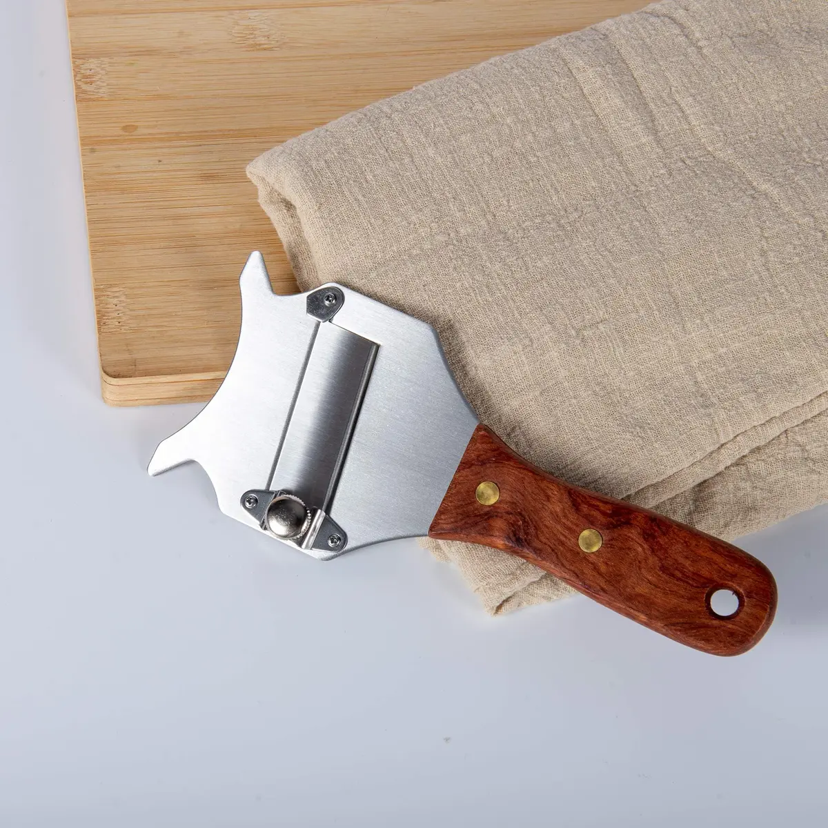 IMEEA Truffle Slicer Shaver Stainless Steel Chocolate Cheese Grater with Adjustable Blade and Wood Handle - view 5
