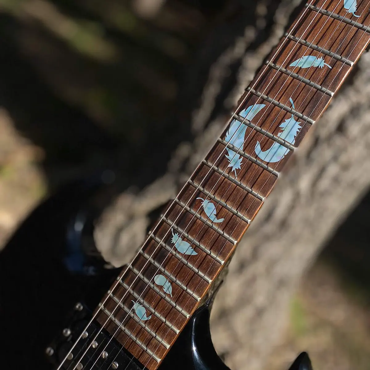 Inlay Sticker's Jockomo Flight Feathers Guitar Fret Markers - White Pearl - view 2