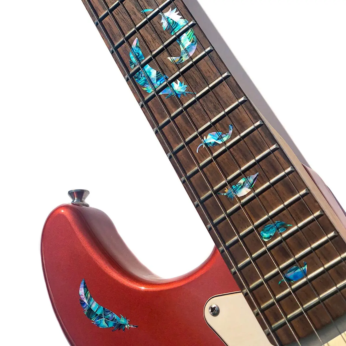 Inlay Sticker's Jockomo Flight Feathers Guitar Fret Markers (Abalone-Mix) | 1 Sheet - view 2
