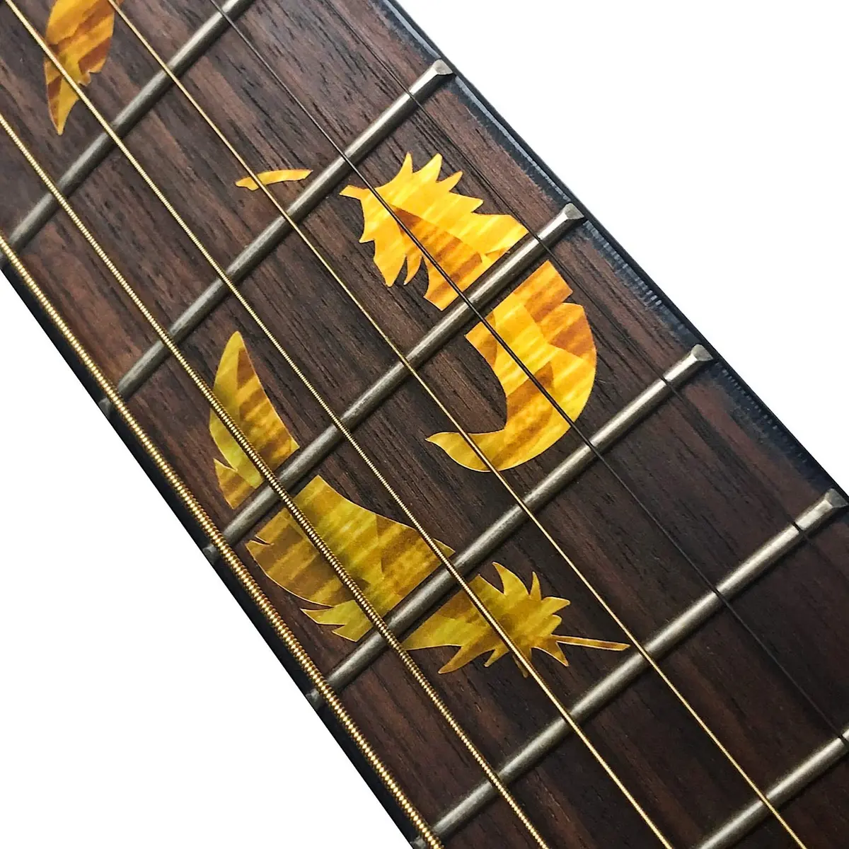 Inlay Sticker's Jockomo Flight Feathers Fret Markers for Guitars (Tobacco Burst) | Realistic Inlay Look - view 4