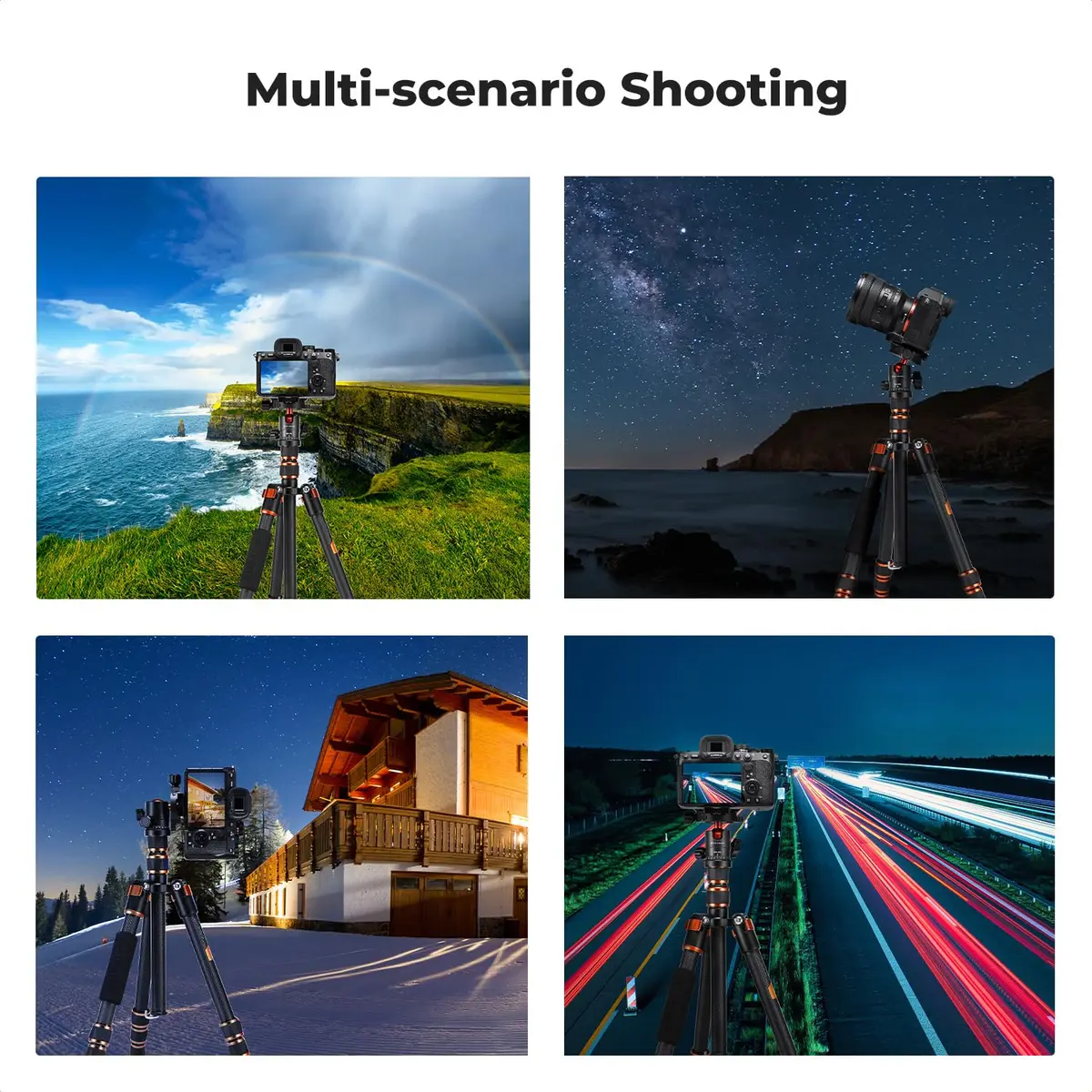 K&F CONCEPT 60" Carbon Fiber Camera Tripod with Detachable Monopod | Lightweight & Stable for DSLR - view 8