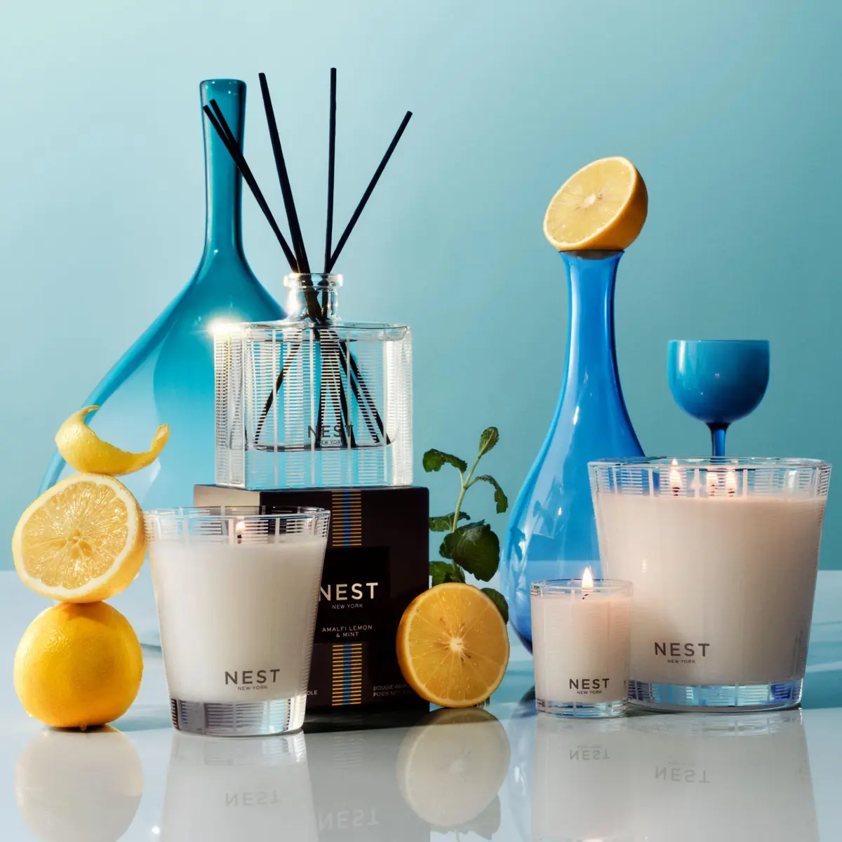 NEST New York Scented 3-Wick Candle, Amalfi Lemon & Mint | Elegant Home Fragrance (70-120 chars) - view 5