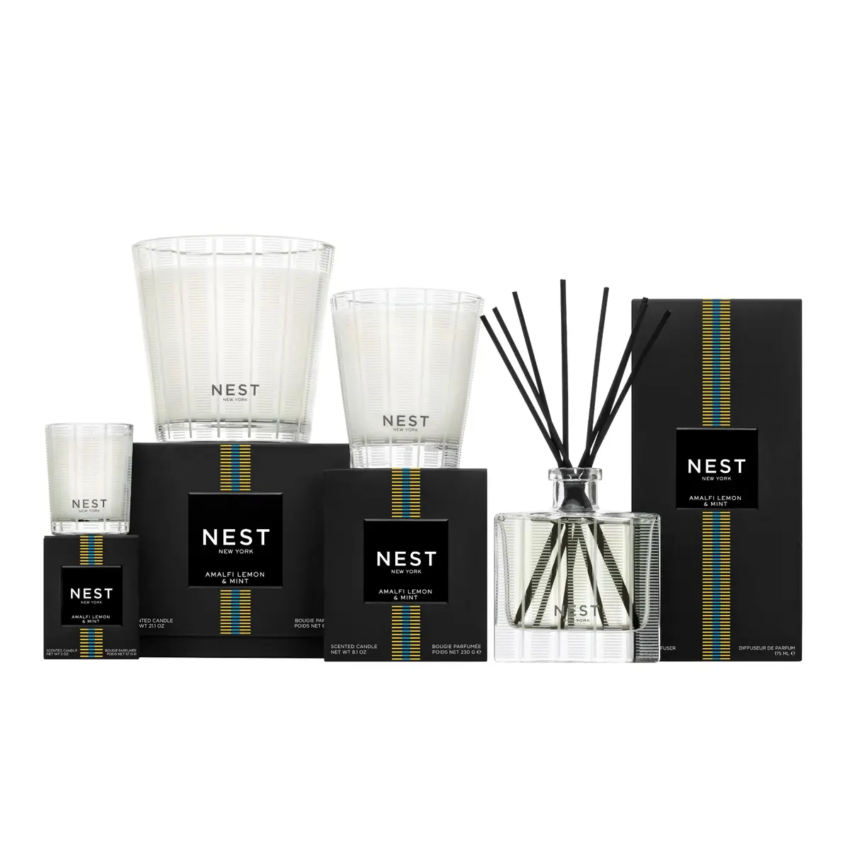 NEST New York Scented 3-Wick Candle, Amalfi Lemon & Mint | Elegant Home Fragrance (70-120 chars) - view 6