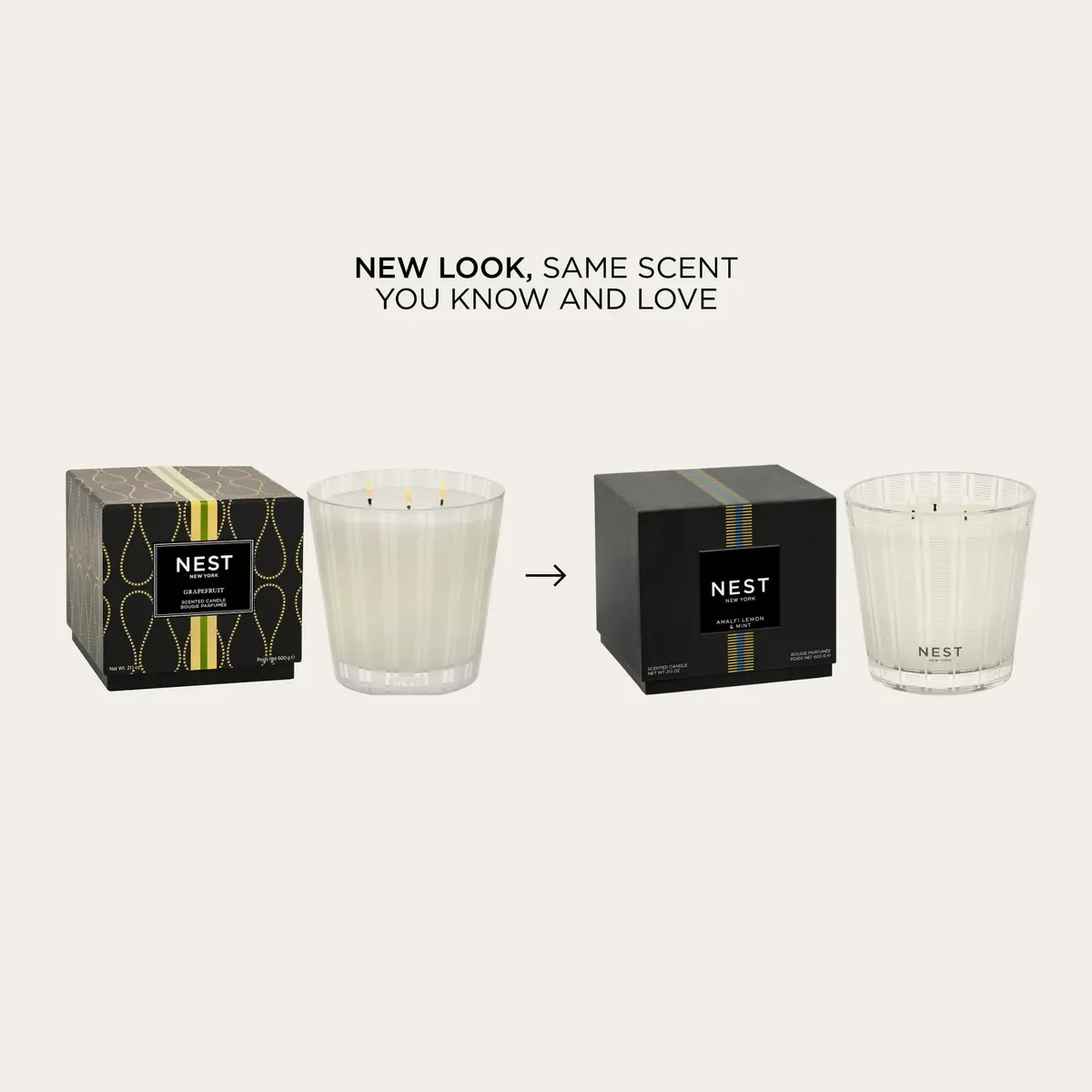 NEST New York Scented 3-Wick Candle, Amalfi Lemon & Mint | Elegant Home Fragrance (70-120 chars) - view 2
