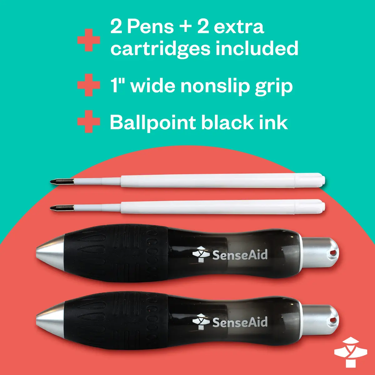 SenseAid Fat Heavy Weighted Pens (2 Pack) | Large Grip for Arthritis & Tremors - view 5