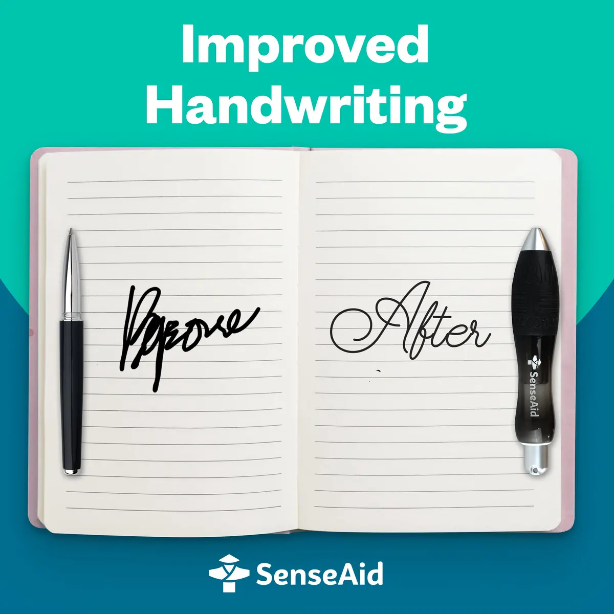 SenseAid Fat Heavy Weighted Pens (2 Pack) | Large Grip for Arthritis & Tremors - view 4
