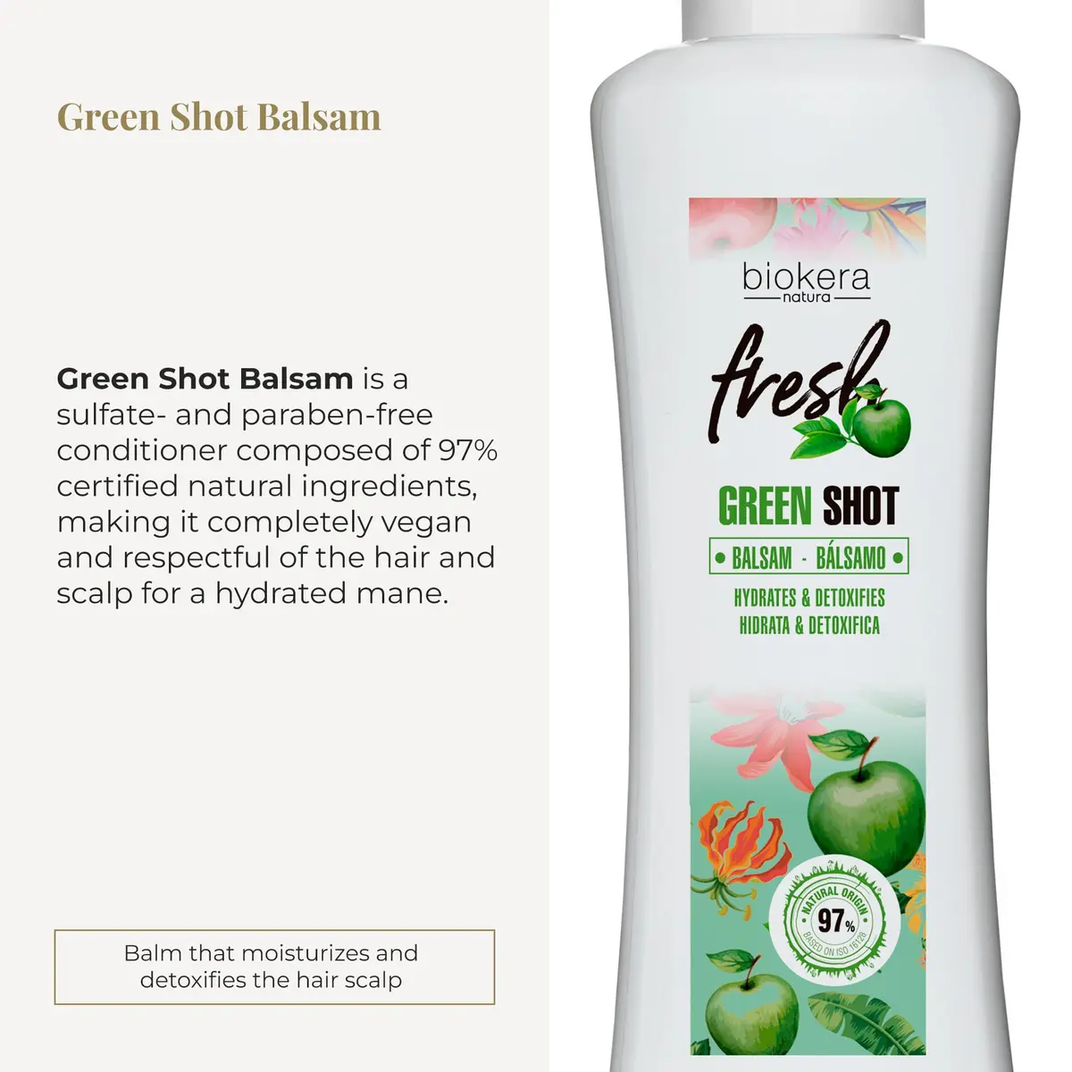 Salerm Green Shot Balm 300 ml | Hydrates & Refreshes Hair with Apple, Green Tea & Aloe Vera - view 2