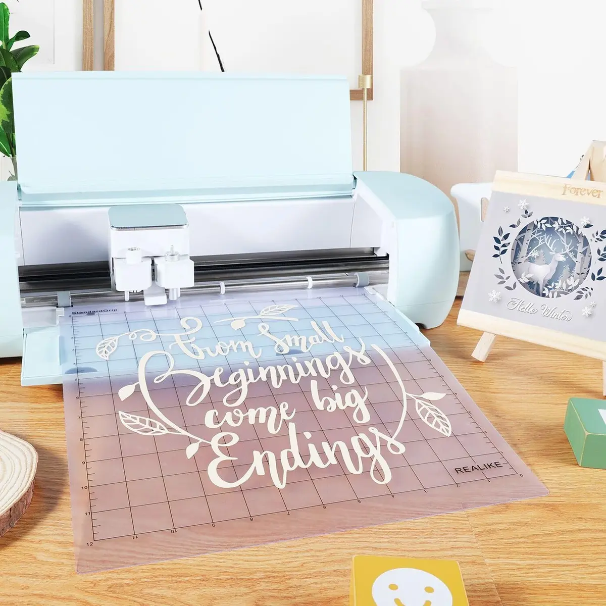 REALIKE 12x12 Cutting Mat Compatible with Cricut Maker 3/Maker 4/Explore 3/4/Air 2/Air/One | Gridded Adhesive Non-Slip Craft Mat - view 3