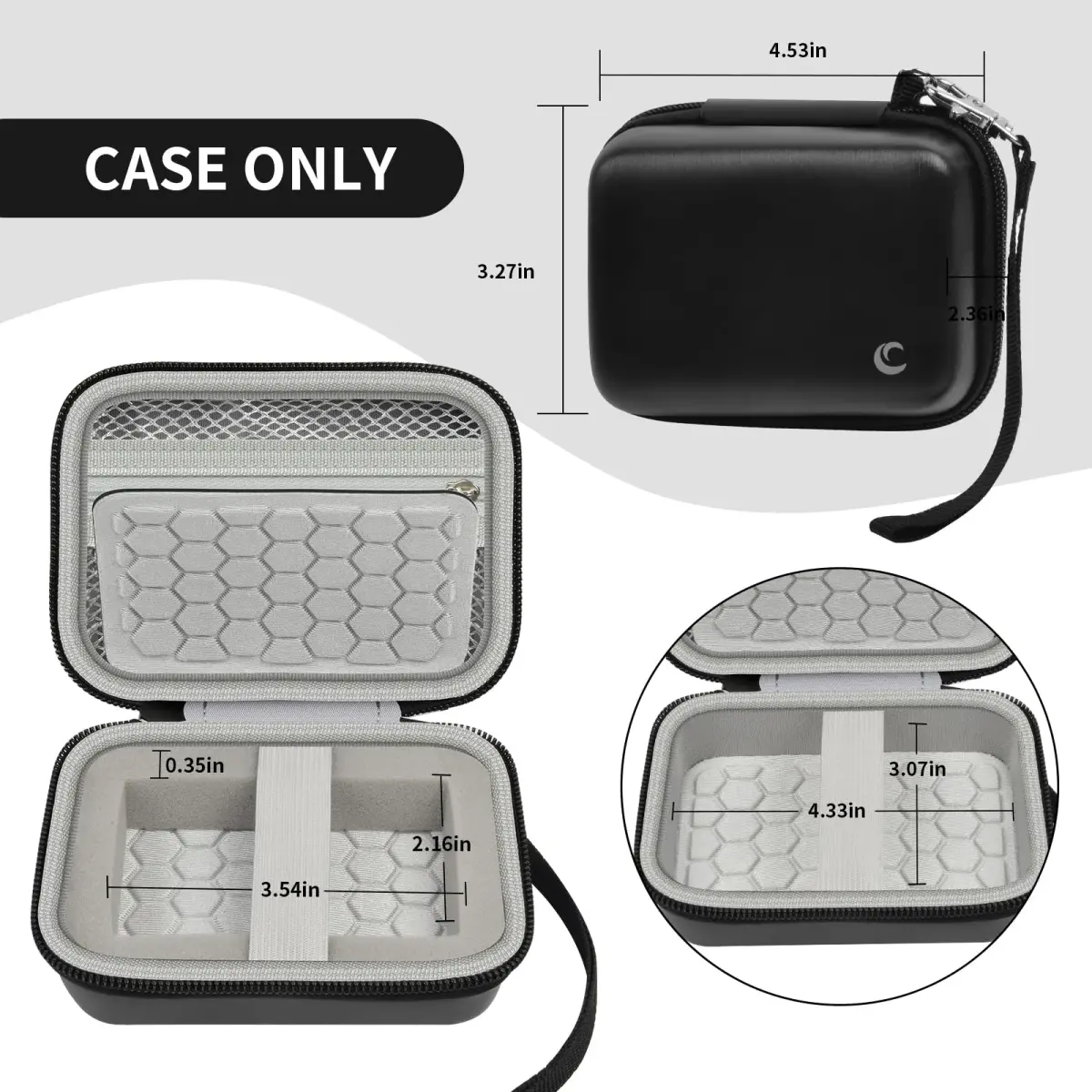 Comecase Black Camera Case for Small Digital Cameras | Fits Kodak FZ55/FZ45, Canon ELPH 180/190, Sony DSCW800/DSCW830 | 12.0cm (4.72") - view 5