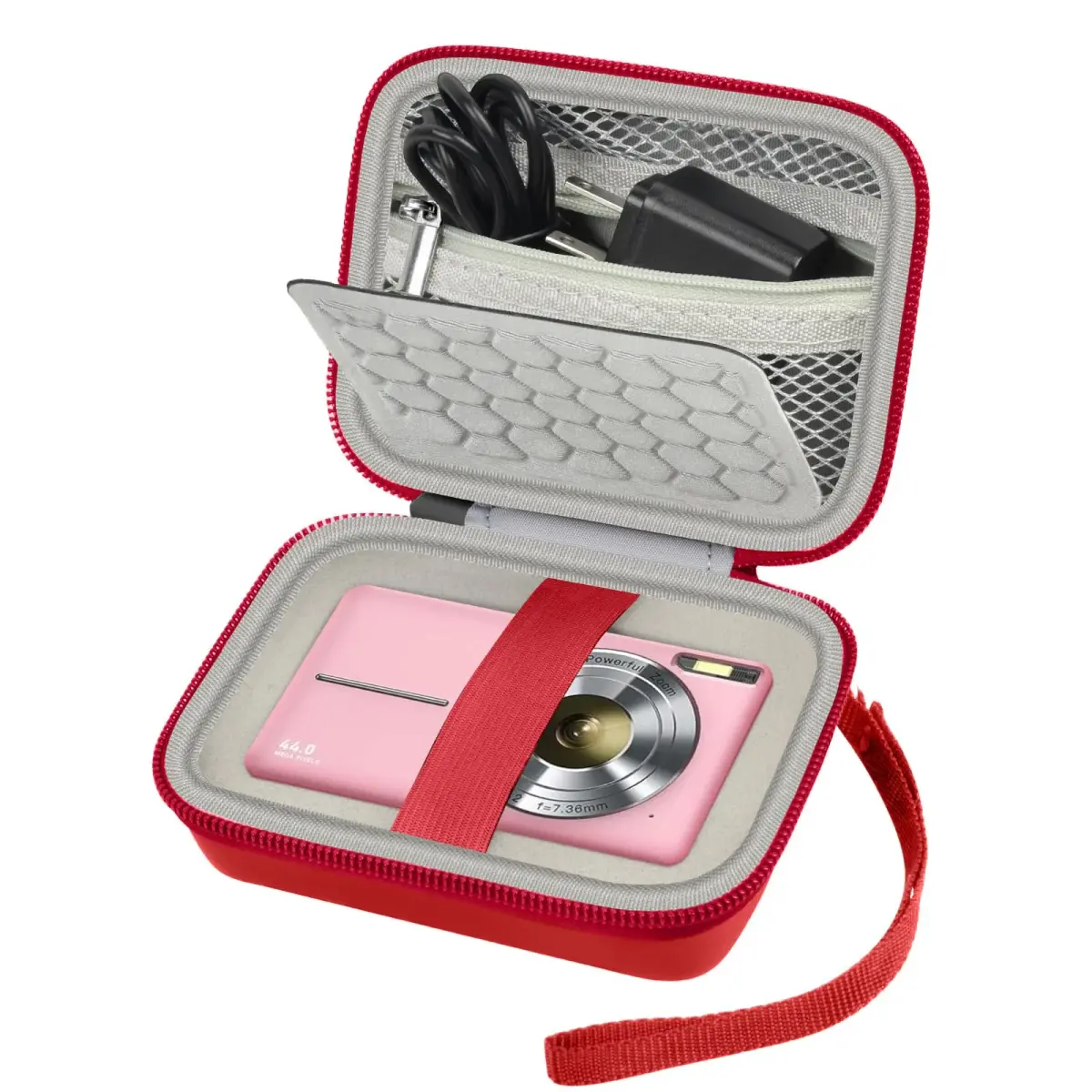 Comecase Red Digital Camera Case for Kodak PIXPRO FZ45 FZ55 | Fits Cameras up to 11cm x 7.8cm x 5.8cm - main product image