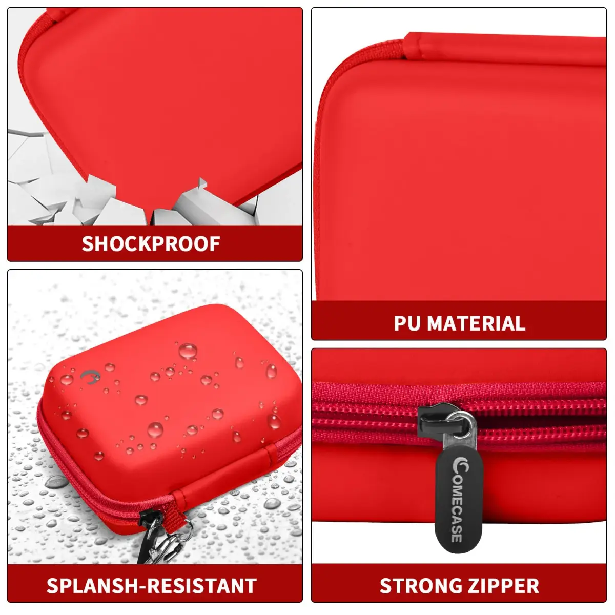 Comecase Red Digital Camera Case for Kodak PIXPRO FZ45 FZ55 | Fits Cameras up to 11cm x 7.8cm x 5.8cm - view 3