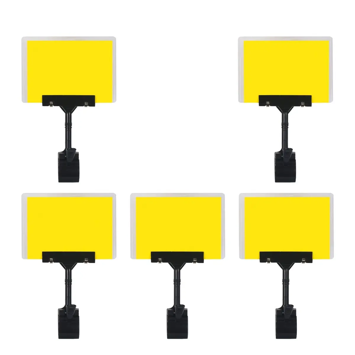 LeeLoon Adjustable Plastic Sign Holder Clip 5 Pcs | 16.5 cm (6.5 inch) Wide, 25 cm (9.8 inch) Tall - main product image