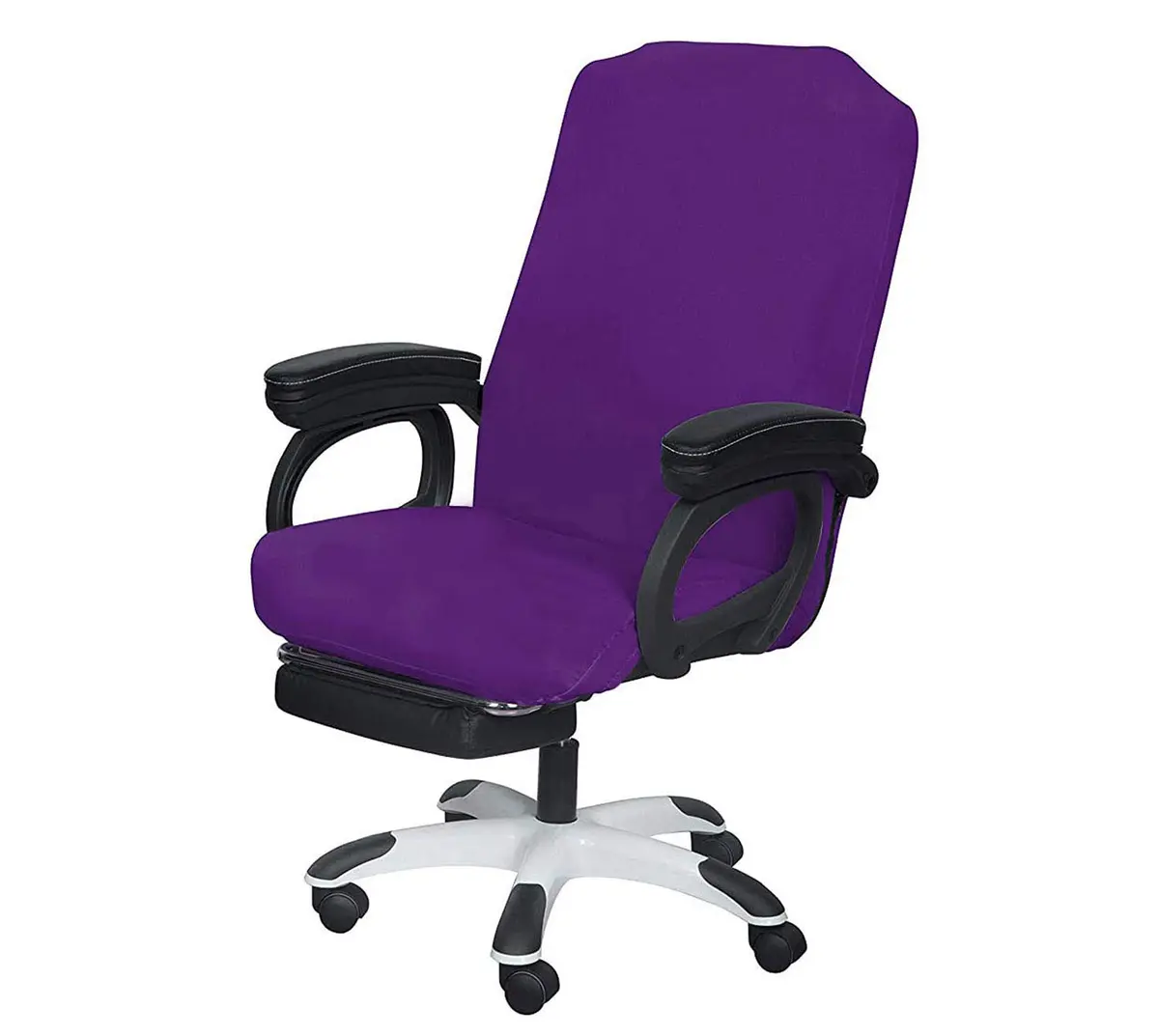 SARAFLORA Purple Office Chair Cover- Large, Removable, Durable, Stretch Fit, Zipper & Elastic, Water Resistant - main product image