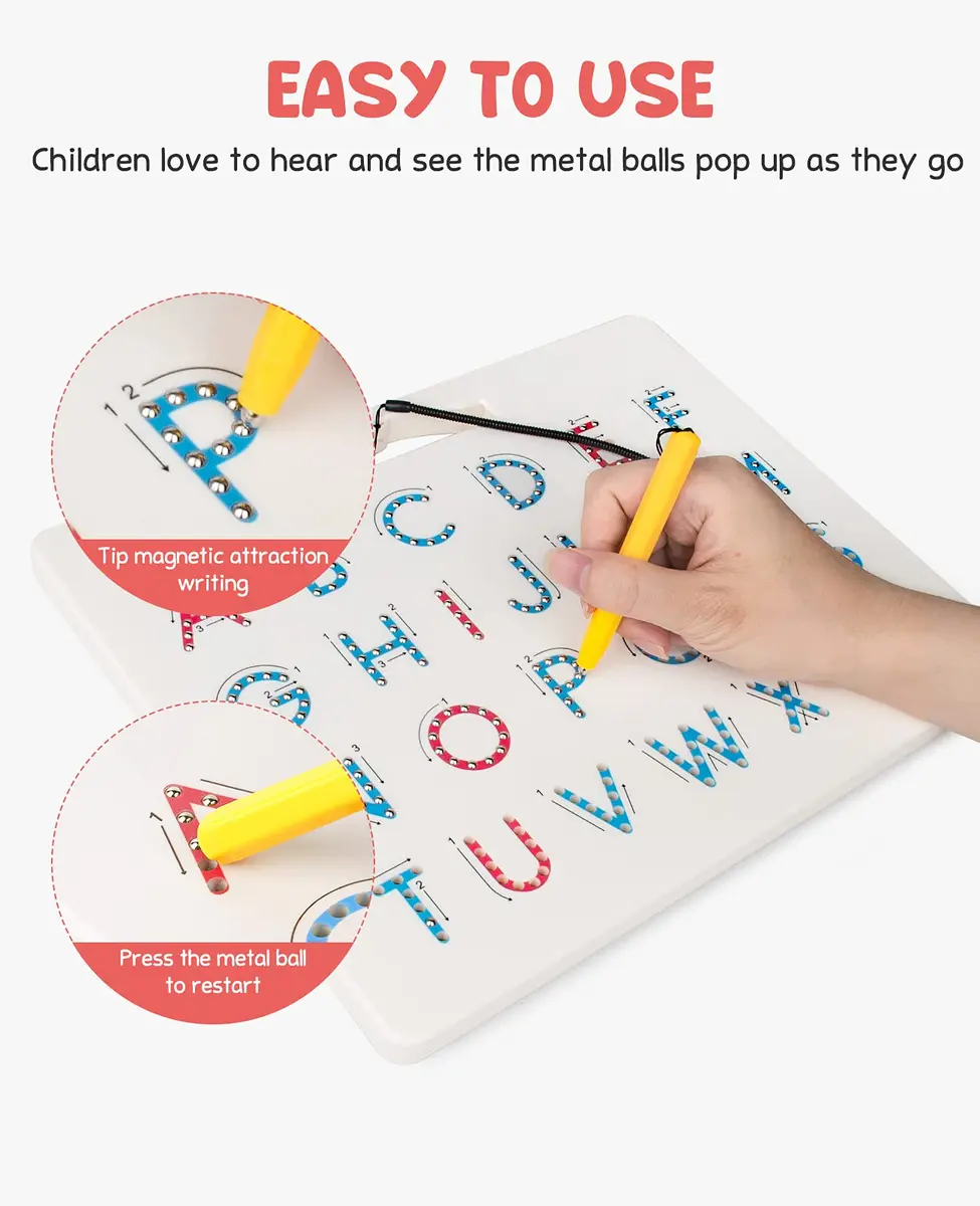 GAMENOTE Magnetic Letter Board Double Sided, ABC Alphabet Tracing Board | 12.5×10 inch, Durable Plastic, Educational Toy for Kids - view 4