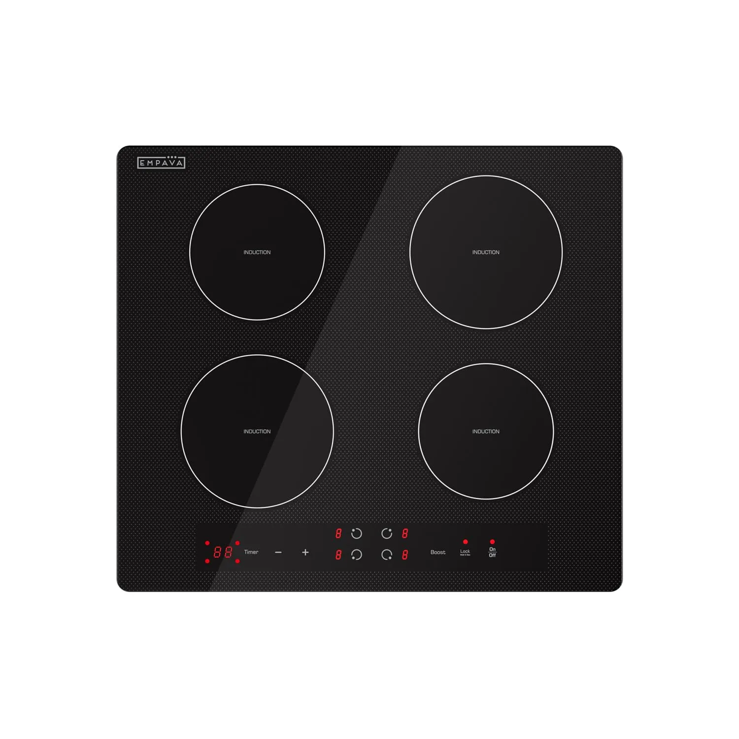 Empava 24" 4-Burner Induction Cooktop with 9 Heat Levels & Child Lock | Vitro Ceramic Glass Black - main product image